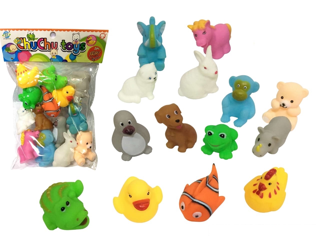 7 PCS Baby Bath Toys with Soft Cute Ocean Animals Bath Squirters